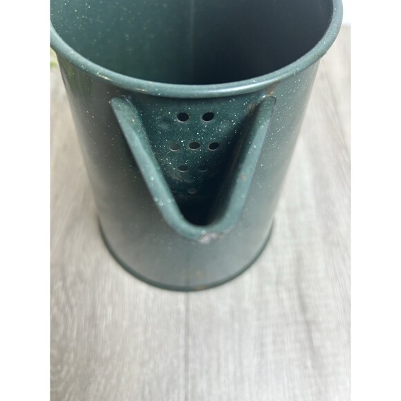 Vintage Coffee Pot Percolator, Camping Pot Enameled Green With White Speckles - Picture 8 of 13